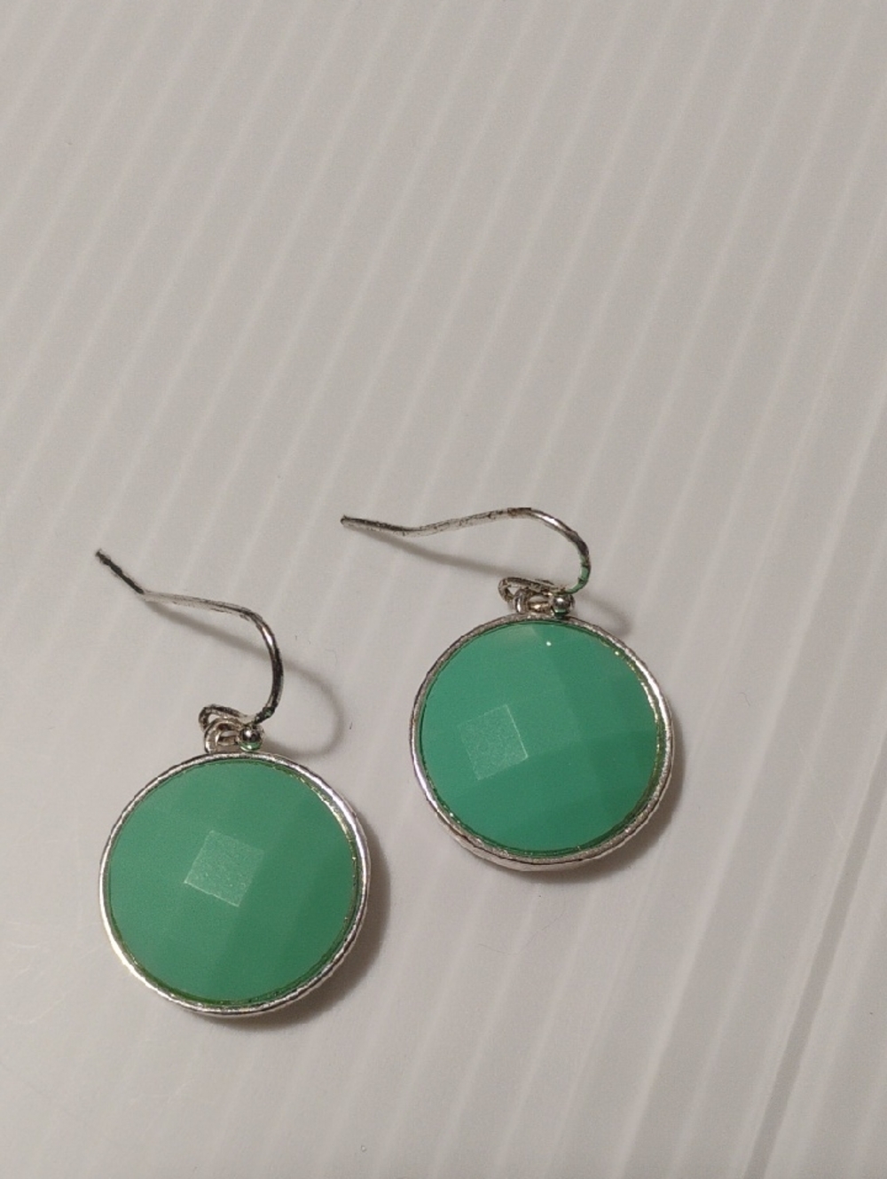 Vintage Liz Claiborne Green Faceted Earrings